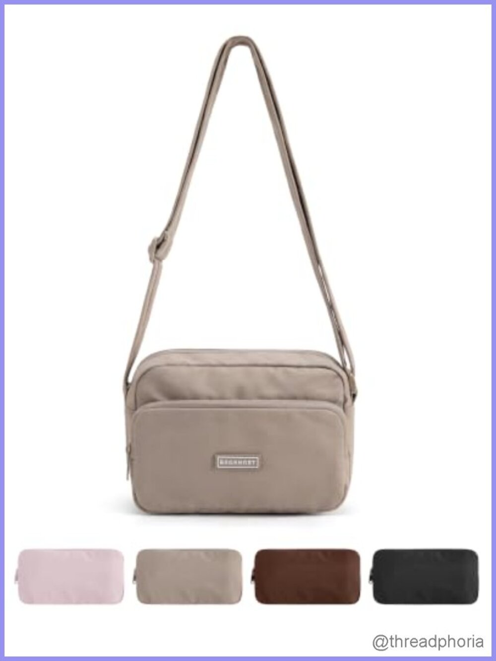 BAGSMART Foldable Crossbody Bag for Women, Travel Purse, Water Resistant,